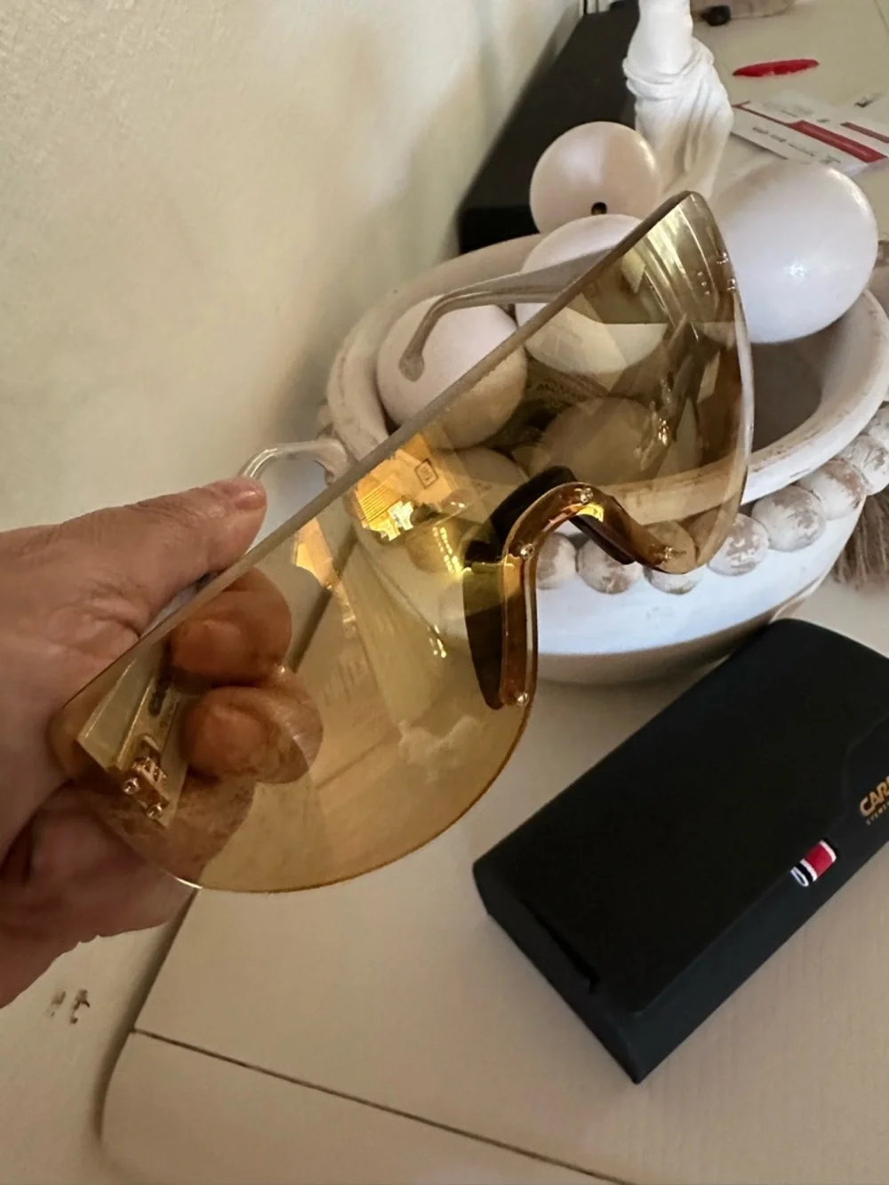 CARRERA EYE WEAR SINCE 1956Gold Mirrored Shield Visor Sunglasses - Picture 2 of 8